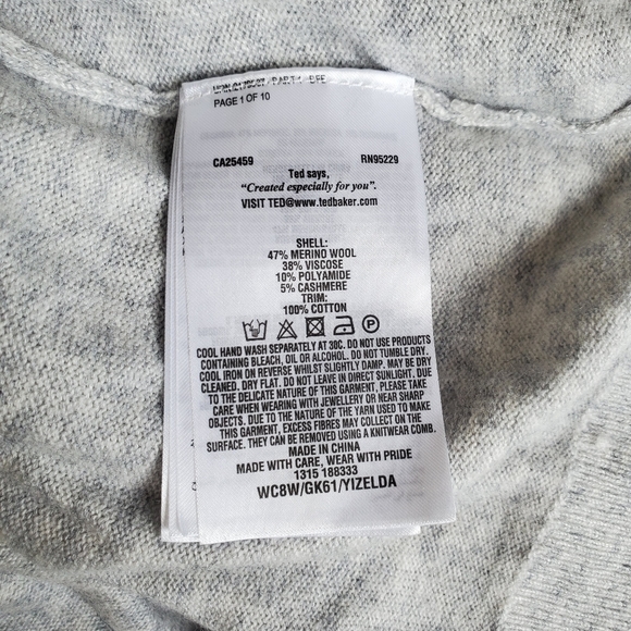 Ted Baker Yizelda Lace Shoulder Sweater Size 4 - Picture 4 of 8